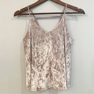 Y2K Crushed Velvet Blush Pink Camisole Boho Fairy Festival Whimsical Size S